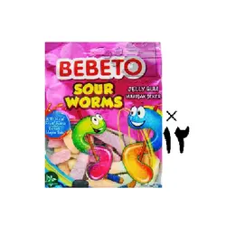 پاستیل ترش مدل کرمی 12 عددی ببتو Bebeto