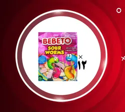 پاستیل ترش مدل کرمی 12 عددی ببتو Bebeto