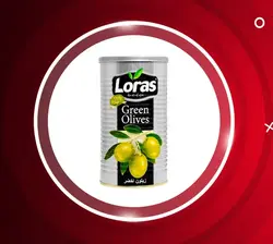 زيتون سبز با هسته لوراس 2.5 کيلويي Loras