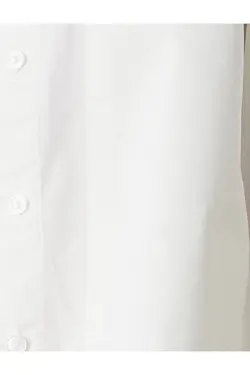 Crop Oversize پیراهن پوپلین آستین کوتاه نخی - یاری شاپ