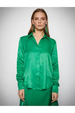 Melis Ağazat X – پیراهن ساتن آستین بلند - یاری شاپ