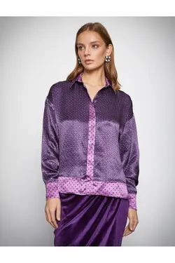 Melis Ağazat X – پیراهن ساتن طرح دار - یاری شاپ