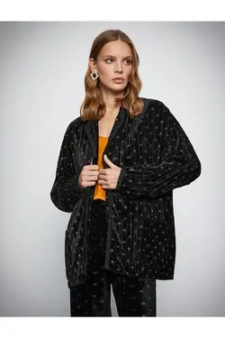 Melis Ağazat X – ژاکت کردویی با جزئیات لوله کشی - یاری شاپ