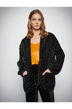 Melis Ağazat X – ژاکت کردویی با جزئیات لوله کشی - یاری شاپ