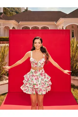 Rachel Araz X – تاپ تانک کراپ با کراوات گلدار - یاری شاپ