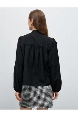 آستین بادکنکی پیراهن چهارخانه دار - یاری شاپ