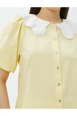 آستین بادکنکی پیراهن یقه دوزی شده نوزاد - یاری شاپ