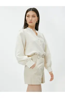 آستین بادکنکی یقه پیراهن مدال - یاری شاپ