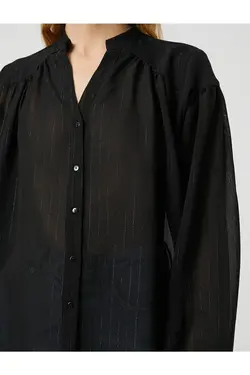 آستین بادکنکی یقه شیفون پیراهن شیفون - یاری شاپ