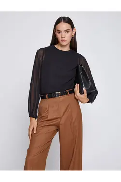 آستین بلند بلوز ابریشمی آستردار - یاری شاپ