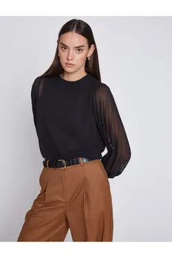 آستین بلند بلوز ابریشمی آستردار - یاری شاپ