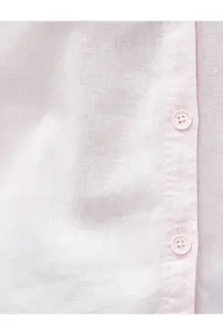 آستین بلند پیراهن کتانی ترکیبی برش دکمه - یاری شاپ