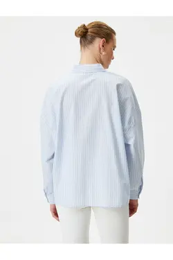 آستین بلند دکمه دار با جیب پیراهن بزرگ - یاری شاپ