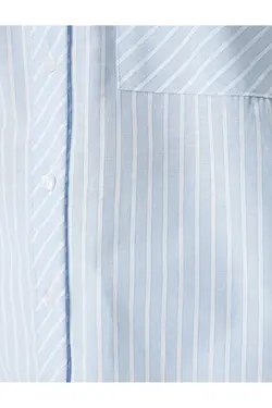 آستین بلند دکمه دار با جیب پیراهن بزرگ - یاری شاپ