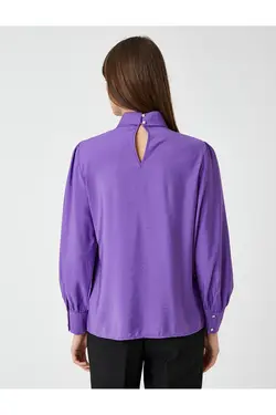 آستین بلند یقه بلوز ساتن - یاری شاپ