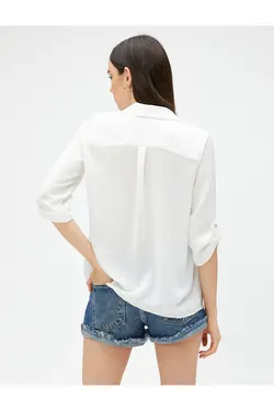 آستین بلوز یقه پیراهن با جزئیات تاشو - یاری شاپ