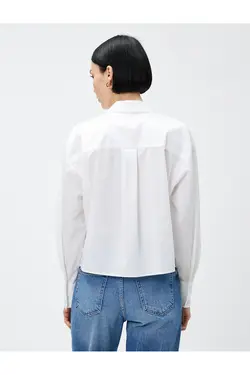 برش پیراهن منگنه با جزئیات پنبه جیبی - یاری شاپ