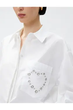 برش پیراهن منگنه با جزئیات پنبه جیبی - یاری شاپ