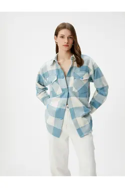 برش راحت دکمه دار جیب پیراهن چوب جک - یاری شاپ