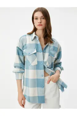 برش راحت دکمه دار جیب پیراهن چوب جک - یاری شاپ