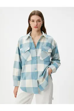 برش راحت دکمه دار جیب پیراهن چوب جک - یاری شاپ