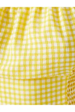 بلوز آستین بادکنکی Gingham - یاری شاپ