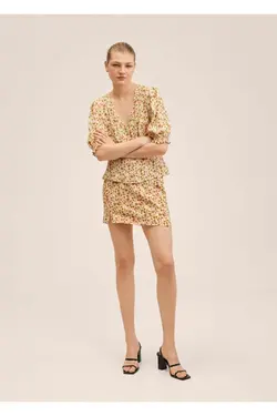 بلوز آستین بادکنکی طرح دار - یاری شاپ