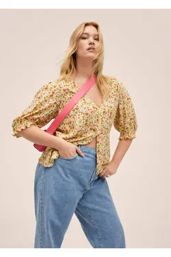 بلوز آستین بادکنکی طرح دار - یاری شاپ