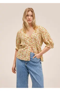 بلوز آستین بادکنکی طرح دار - یاری شاپ