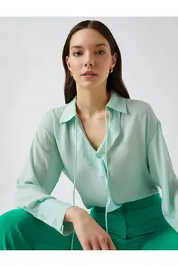 بلوز آستین بلند رفل - یاری شاپ