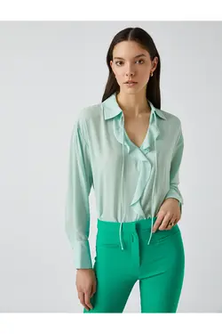 بلوز آستین بلند رفل - یاری شاپ