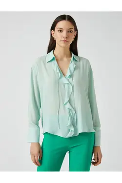 بلوز آستین بلند رفل - یاری شاپ