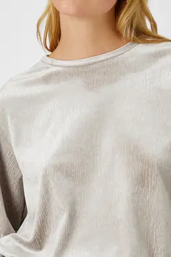 بلوز آستین بلند مخملی شتری Xl - یاری شاپ