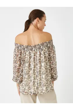 بلوز آف شولدر طرح پیزلی - یاری شاپ