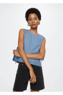 بلوز با کراوات پنبه ای - یاری شاپ