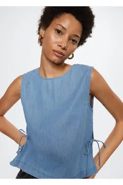 بلوز با کراوات پنبه ای - یاری شاپ