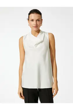 بلوز بدون آستین یقه شیب دار - یاری شاپ