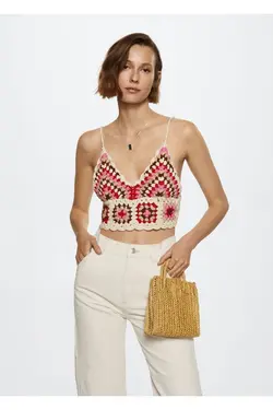 بلوز بریده قلاب بافی - یاری شاپ