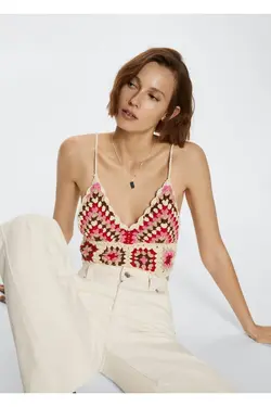 بلوز بریده قلاب بافی - یاری شاپ