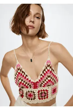 بلوز بریده قلاب بافی - یاری شاپ