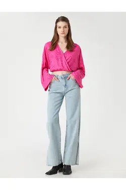 بلوز بلوز پاکت پیراهن یقه آستین بلند - یاری شاپ