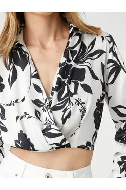 بلوز پاکت برش یقه پیراهن آستین بلند - یاری شاپ