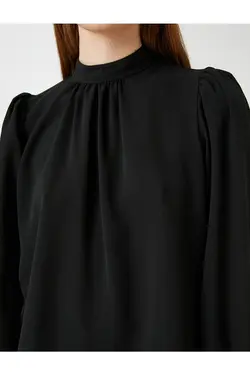 بلوز پرده با یقه بلند آستین بلند - یاری شاپ