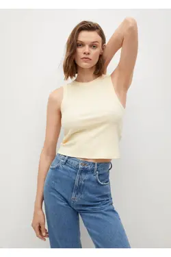 بلوز پلی استر بازیافتی زرد زنانه - یاری شاپ