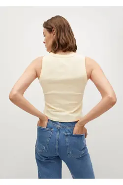 بلوز پلی استر بازیافتی زرد زنانه - یاری شاپ