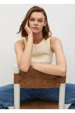 بلوز پلی استر بازیافتی زرد زنانه - یاری شاپ