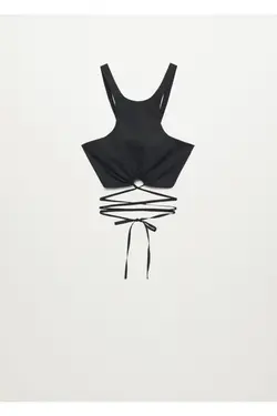 بلوز تاپ پاپیونی مشکی زنانه - یاری شاپ