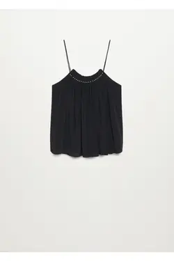 بلوز تاپ زنانه مشکی بنددار - یاری شاپ