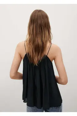 بلوز تاپ زنانه مشکی بنددار - یاری شاپ