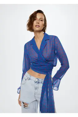 بلوز توری خال خالی - یاری شاپ